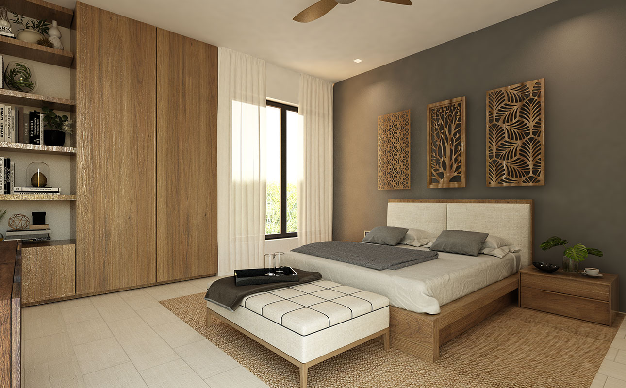 Casa K'iin bedroom rendering