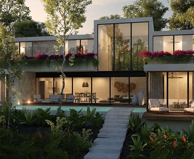Casa Mariposa backyard rendering
