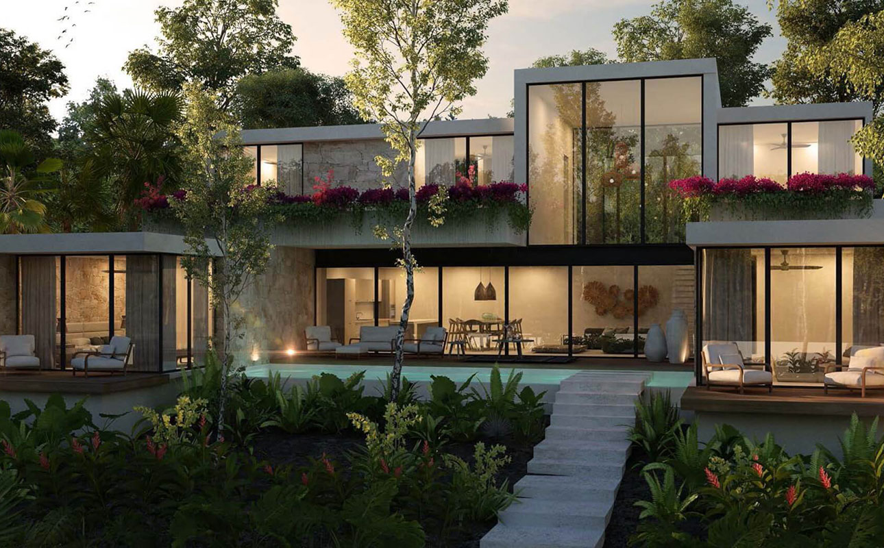 Casa Mariposa backyard rendering